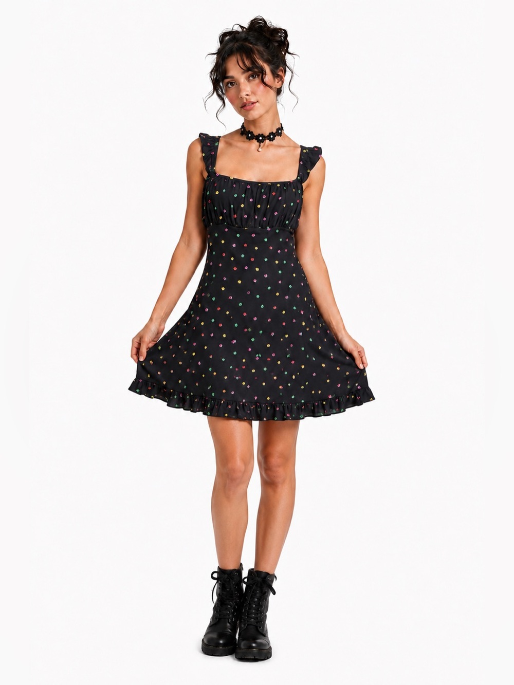 VTG 90s Jonathan Martin Ditsy Floral Empire Waist Slip Dress 9/M